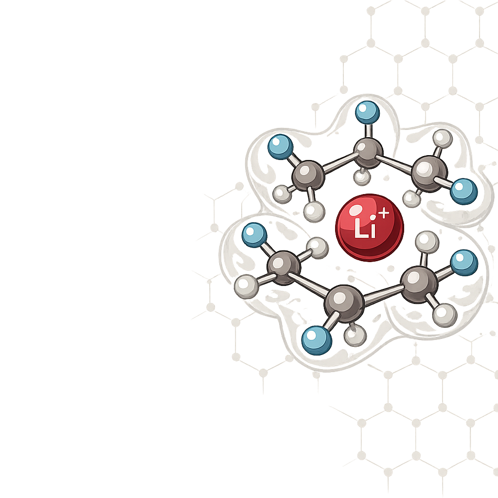 Lithium-ion electrolyte solvation structure — AI-driven virtual screening